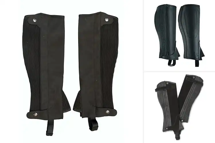 Detailed view of Best Black Riding Half Chaps