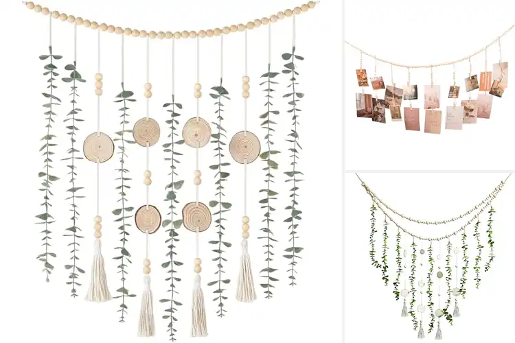 Detailed view of Best Boho Wooden Bead Wall Hangings