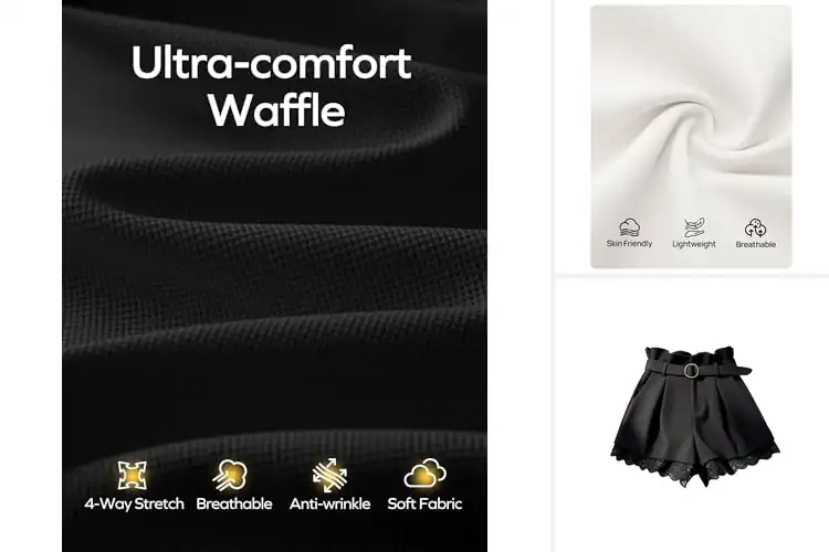 Detailed view of Best High Waisted Dressy Shorts