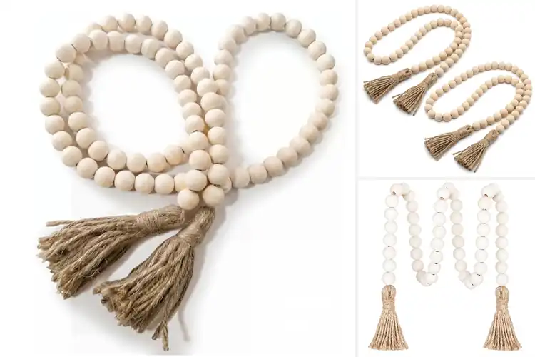 Detailed view of Best Natural Wooden Bead Wall Decorations