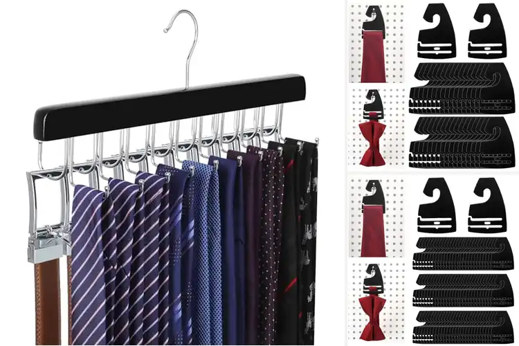 Detailed view of Best Tie Hangers: Cut Clutter and Save Space